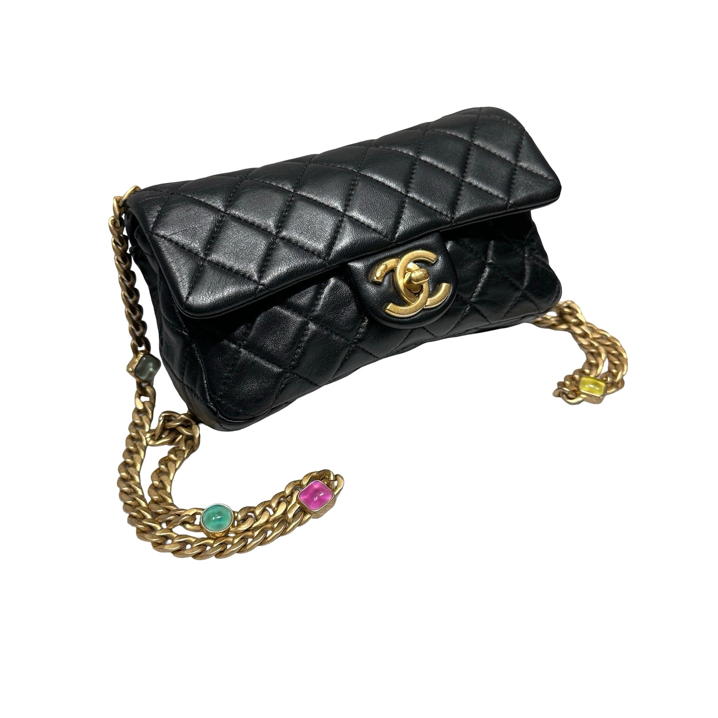 Used CHANEL Chain Shoulder Bag Black GHW