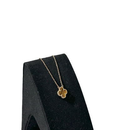 Used VAN CLEEF & ARPELS 18K Gold Vintage Alhambra Necklace Brown GHW
