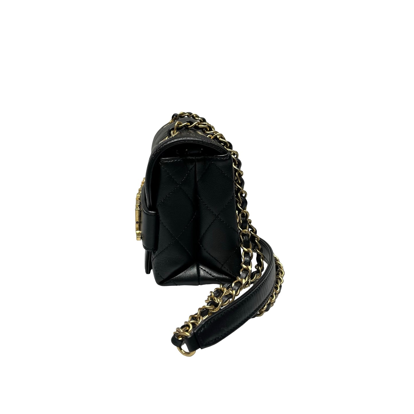 Used CHANEL Cross Body Bag Black GHW