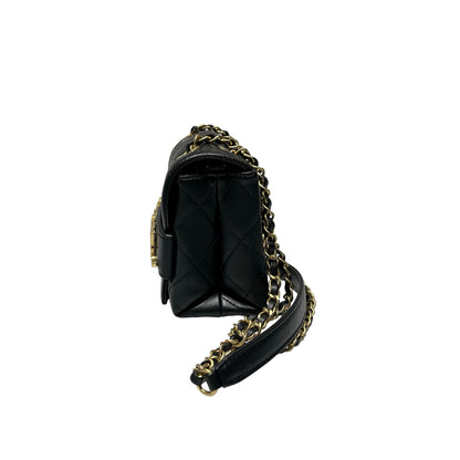 Used CHANEL Cross Body Bag Black GHW