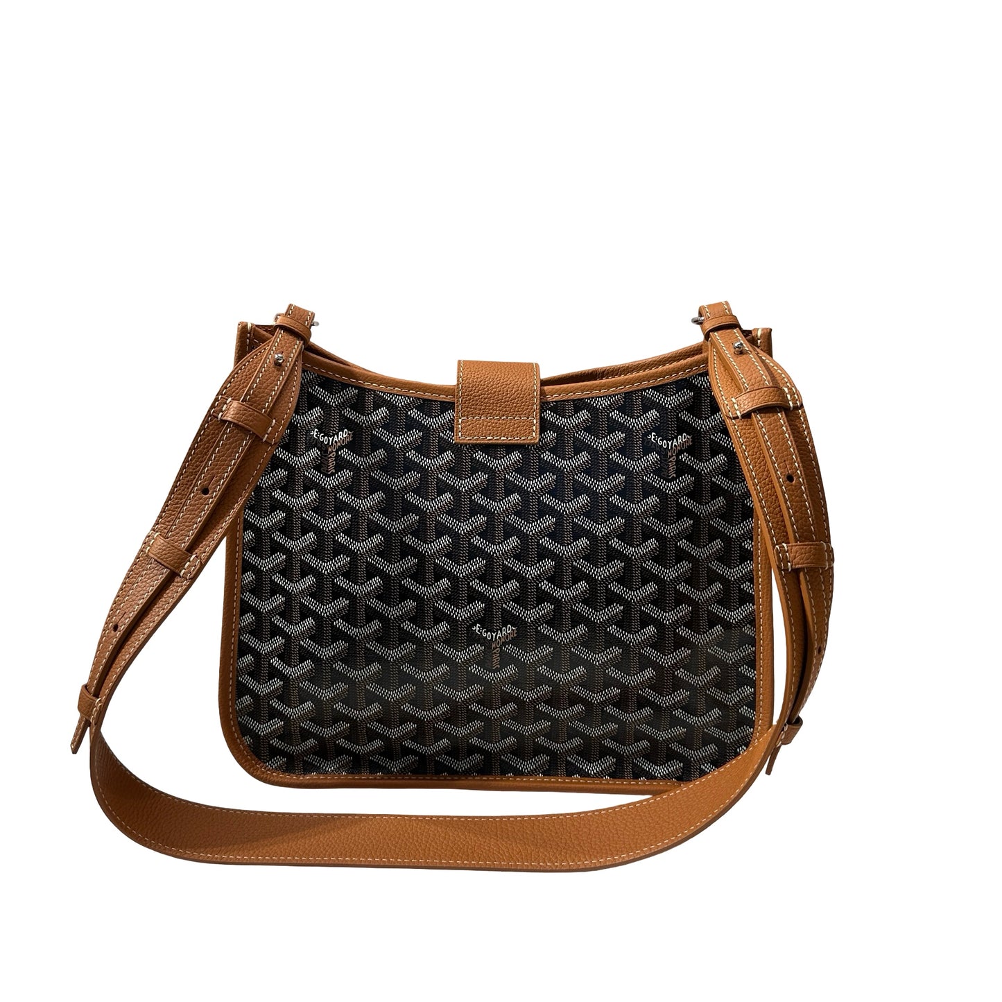 New Goyard Musette Shoulder Bag Black Brown PHW