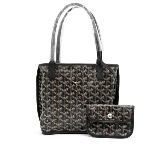 Used GOYARD Saint Anjou Mini Shoulder Bag Black PHW