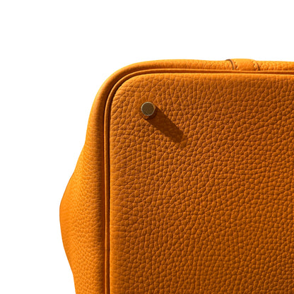New HERMÈS Picotin 22 Bucket Bag Orange (93) GHW