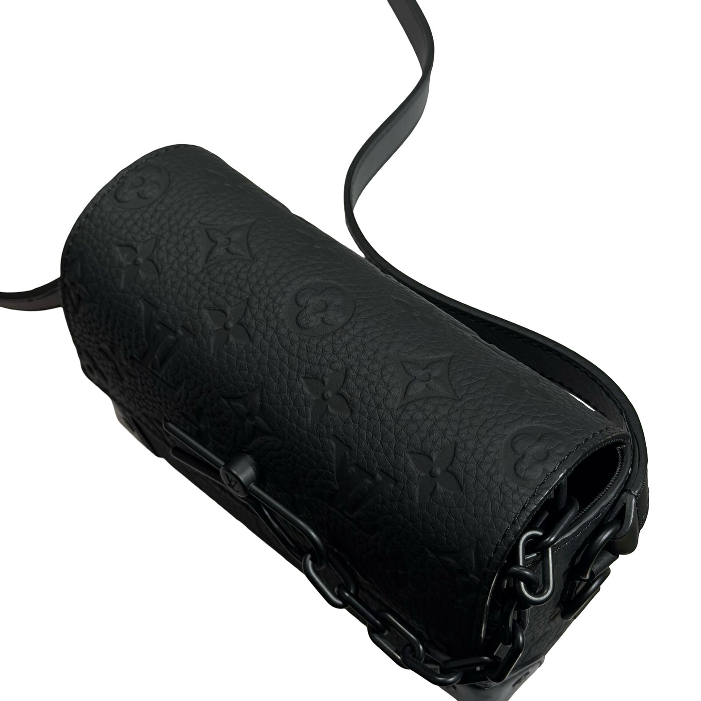 Used LOUIS VUITTON Taurillon Leather Steamer Wearable Wallet Cross Body Bag Black