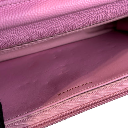 Used CHANEL Caviar Gold tone Wallet on chain Wallet on chain Pink