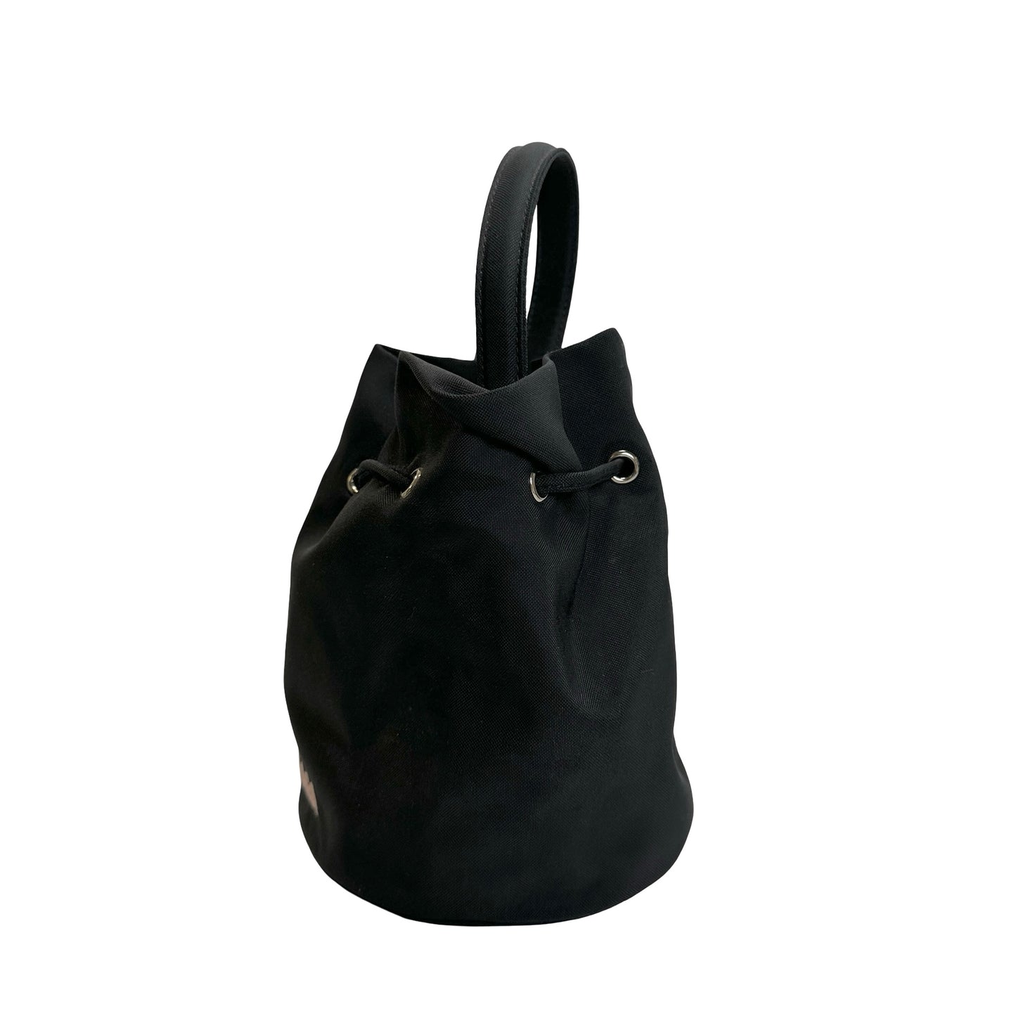 Used BALENCIAGA Logo Wheel Drawstring Bag Black Pink