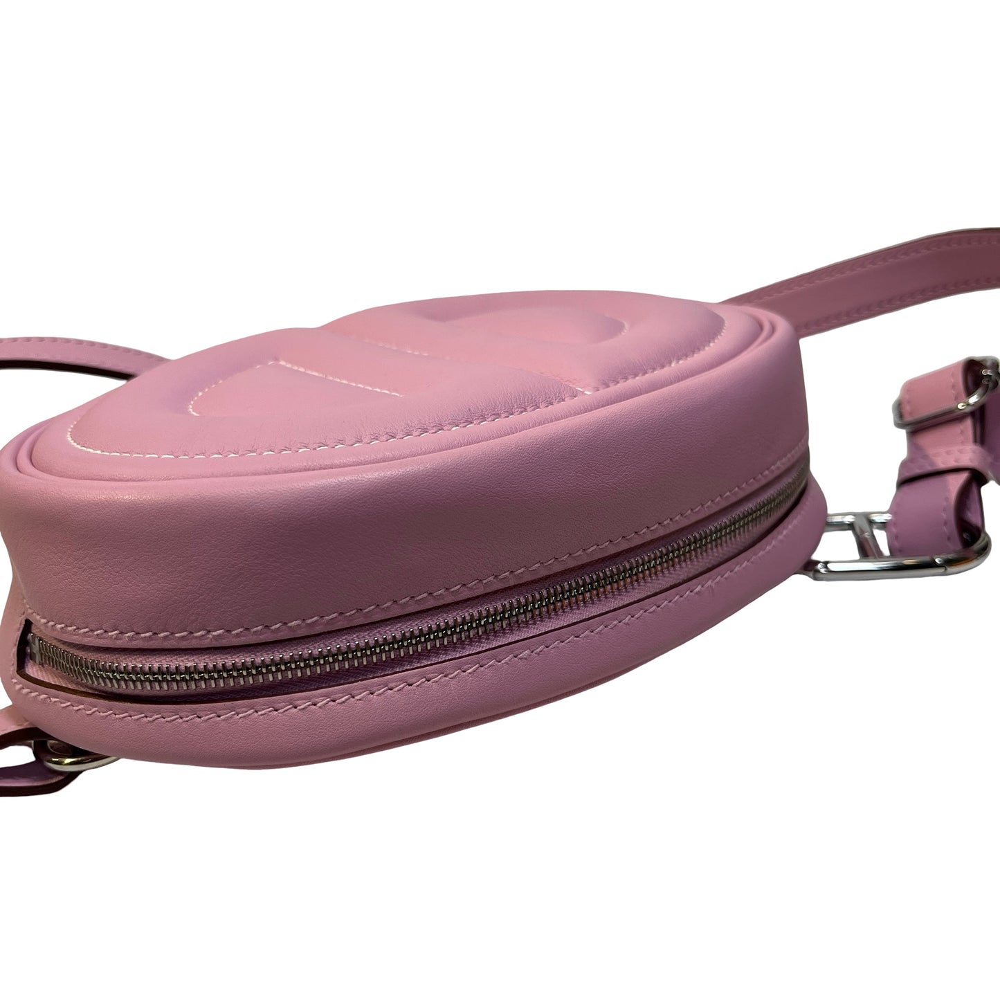 Used HERMES Leather In the Loop Fanny Pack Belt bag Pink