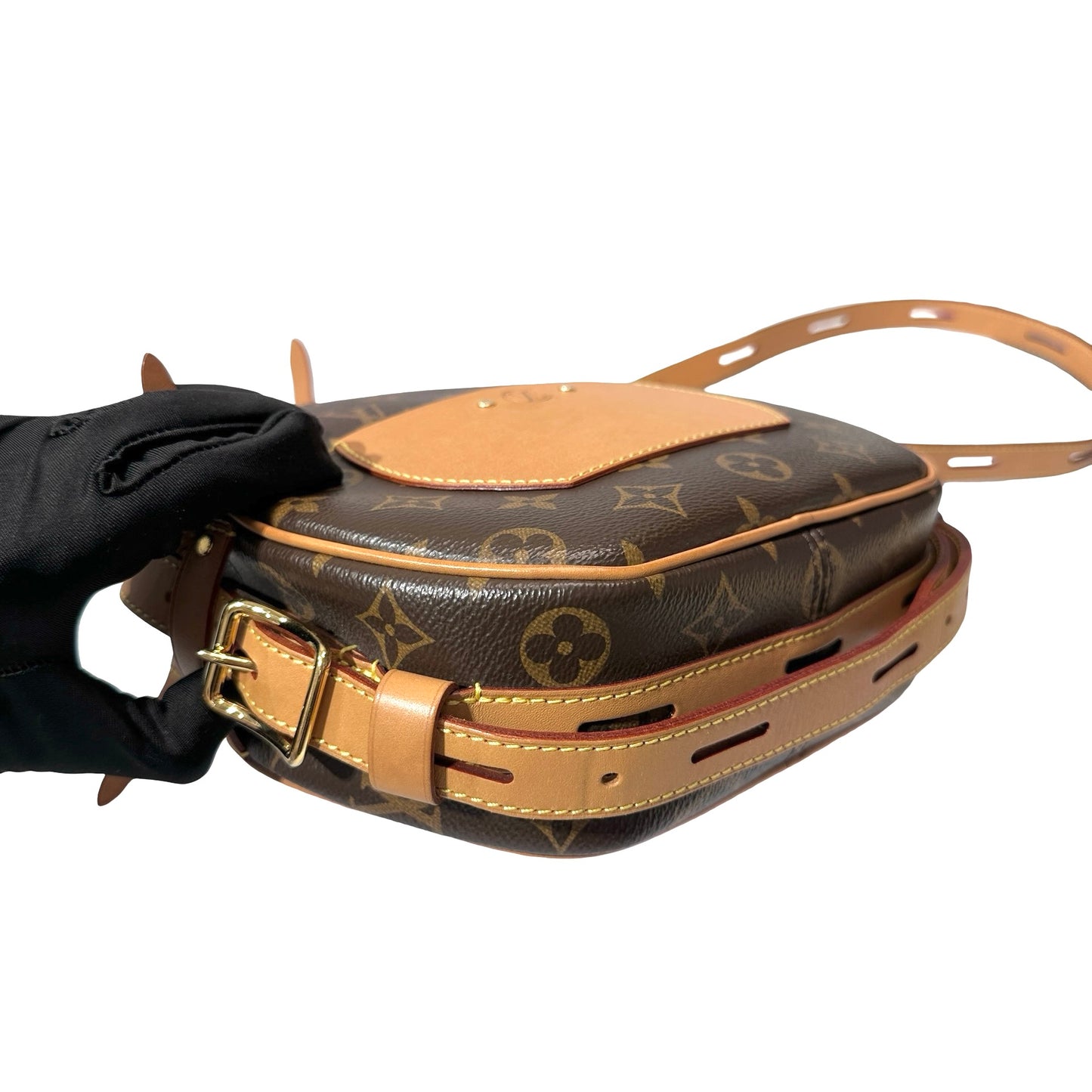 Used Louis Vuitton Monogram Eclipse Coated Canvas Shoulder Bag Brown GHW