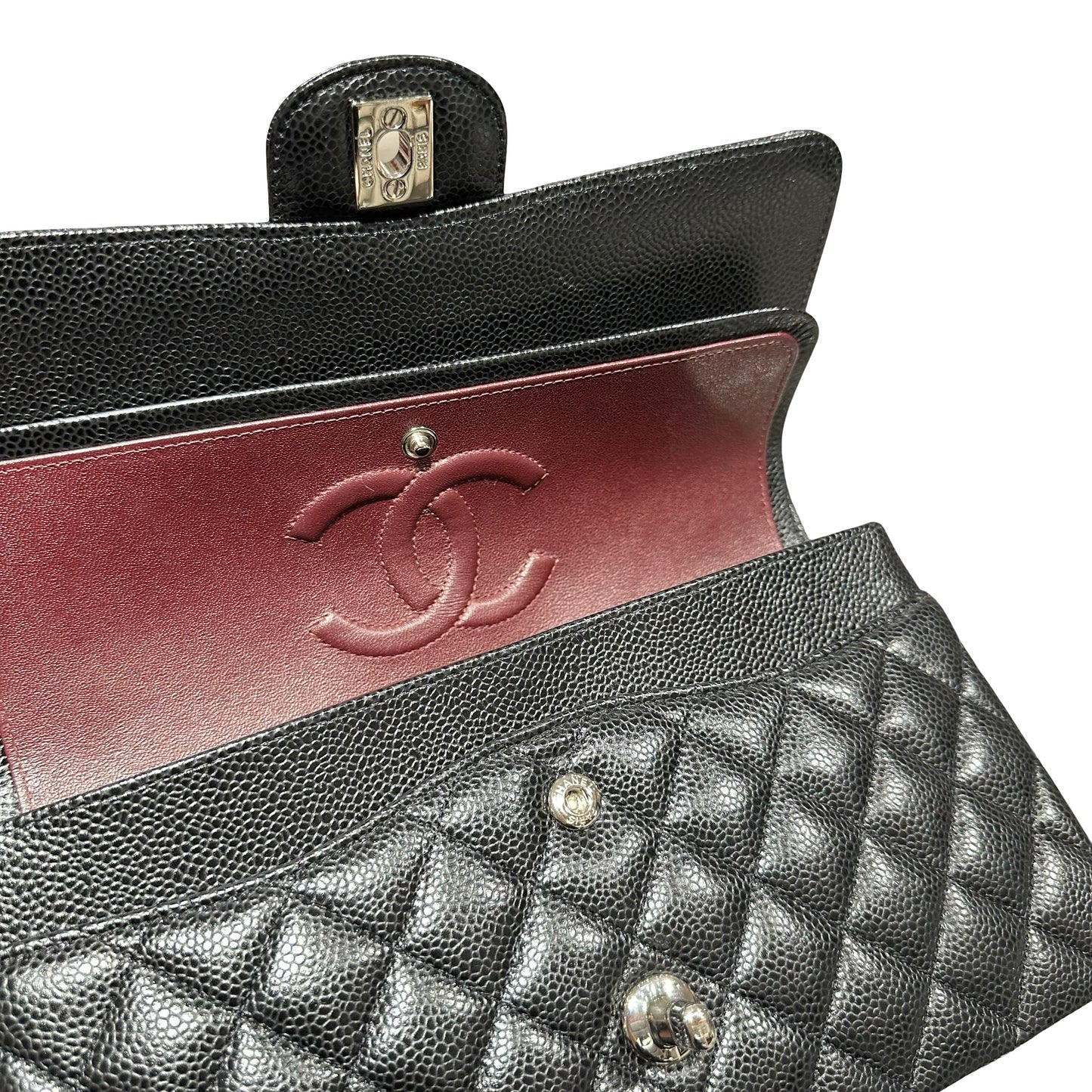 CHANEL CF25 BLACK CAVIAR PHW [3000608]