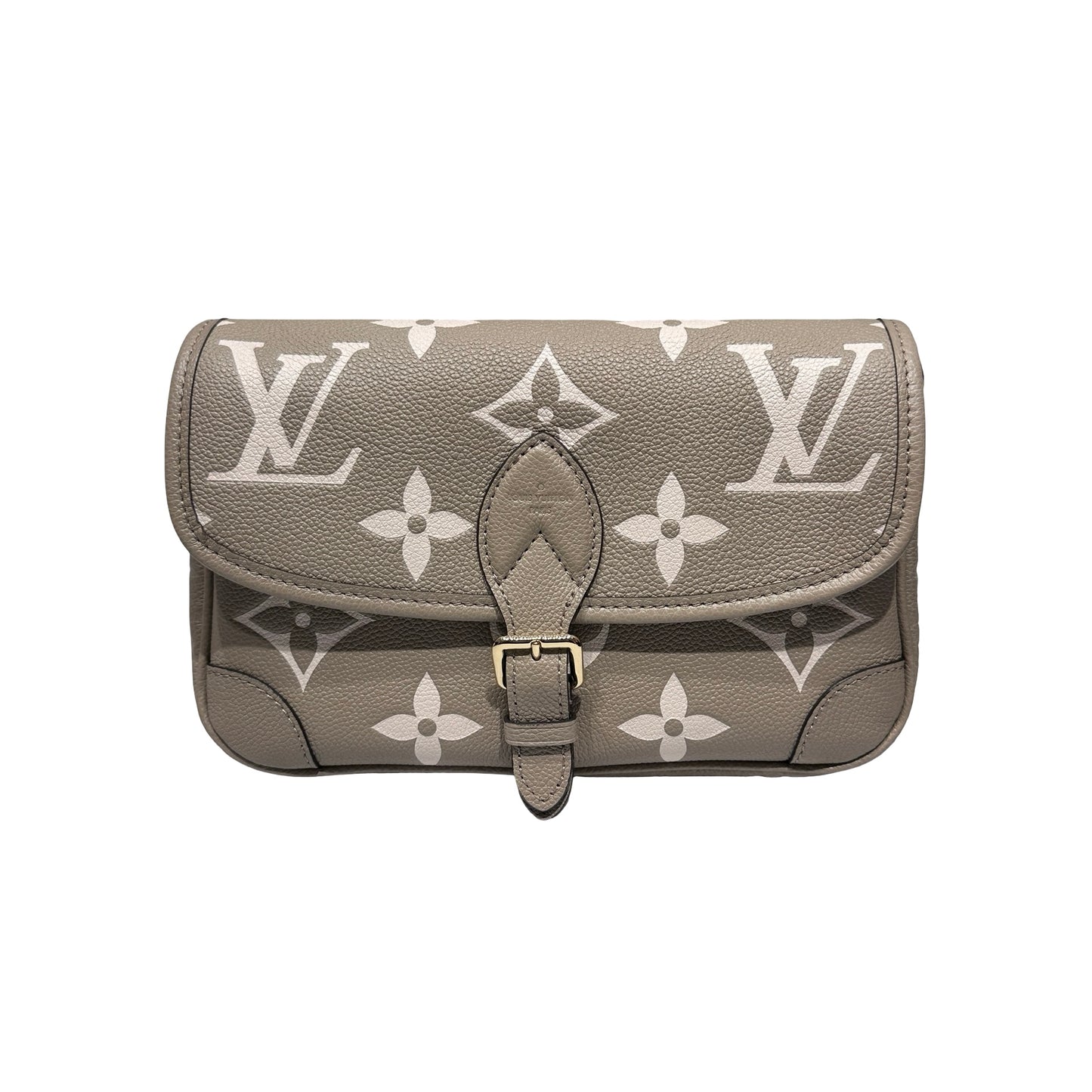 Used LOUIS VUITTON Diane Shoulder Bag Beige Grey GHW