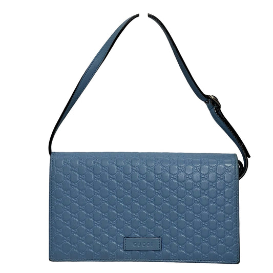 GUCCI WOC BLUE CALFSKIN GHW SHOULDER BAG [3001752]