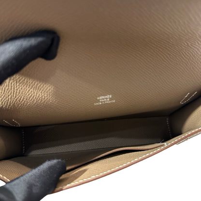 New HERMÈS Epsom Snap to Go Shoulder Bag Etoupe (18) GHW