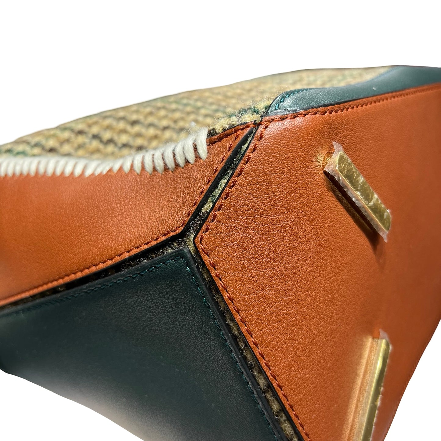 Used LOEWE Puzzle Medium Crossbody Bag Brown Green