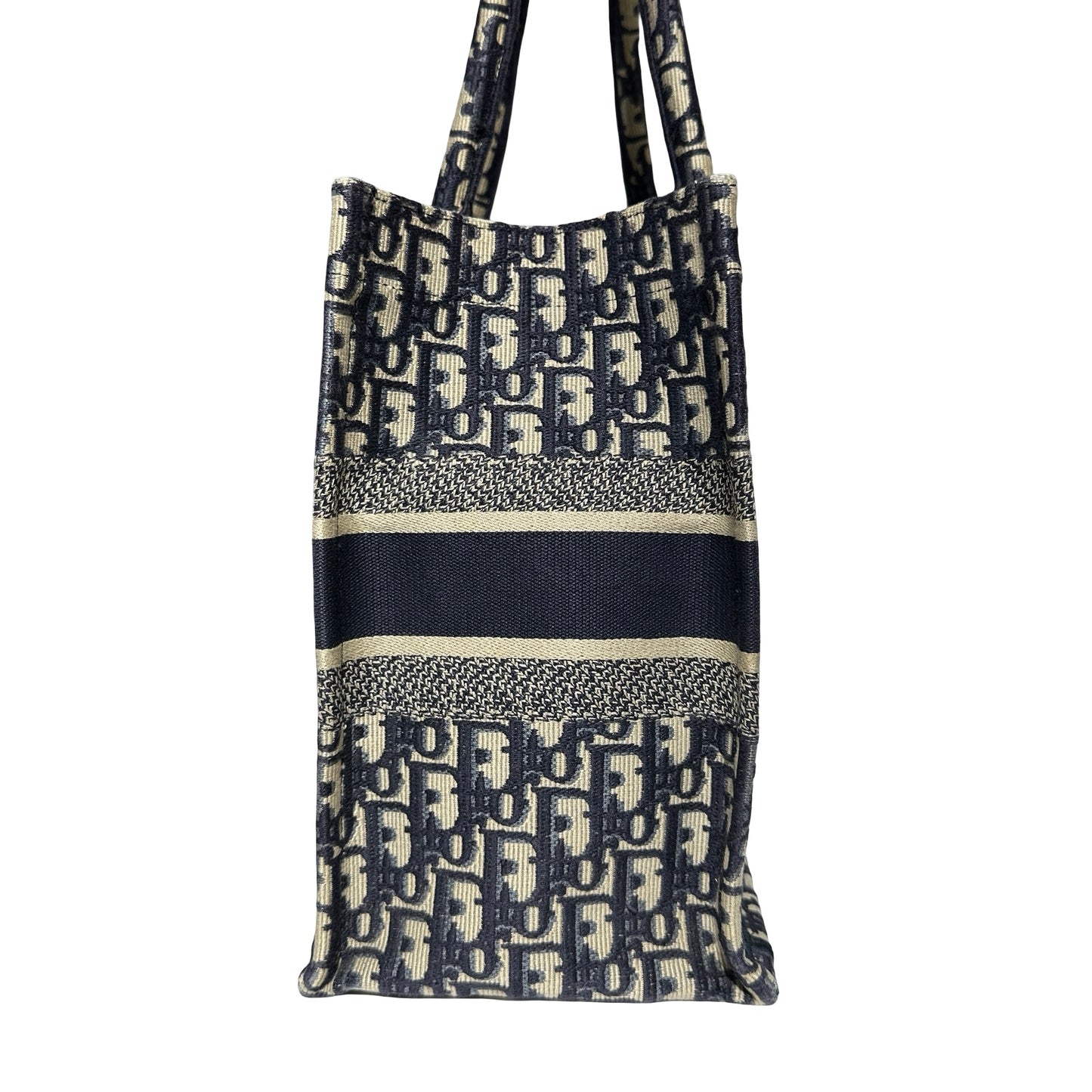 Used DIOR Canvas Used Dior Canvas Book Tote Tote Navy Blue Tote Bag Navy Blue
