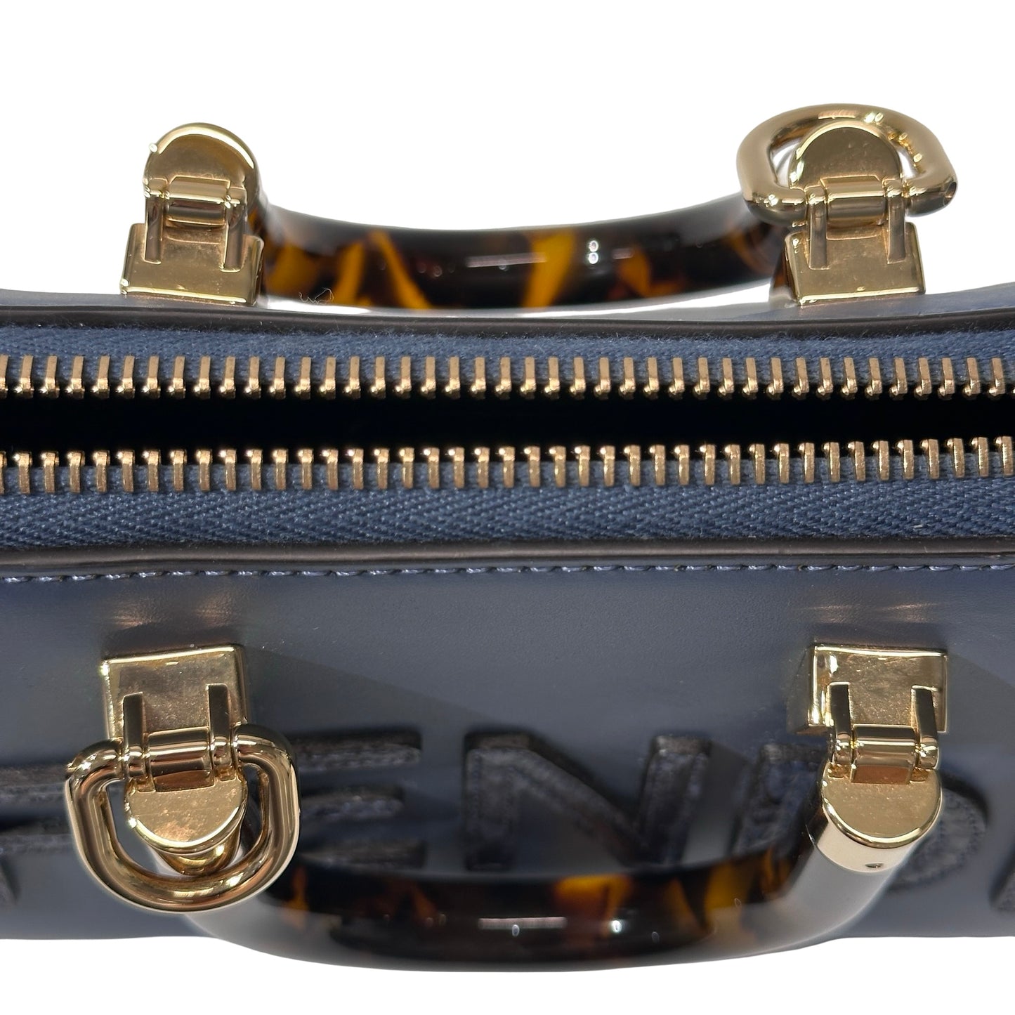 Used FENDI Leather By The Way Handbag Blue GHW