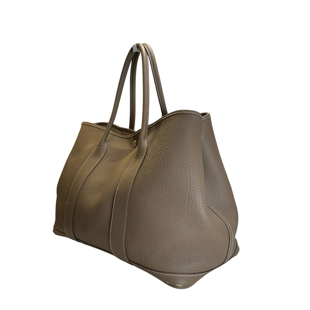 Used HERMES Negonda Leather Garden Party Tote Bag Etoupe