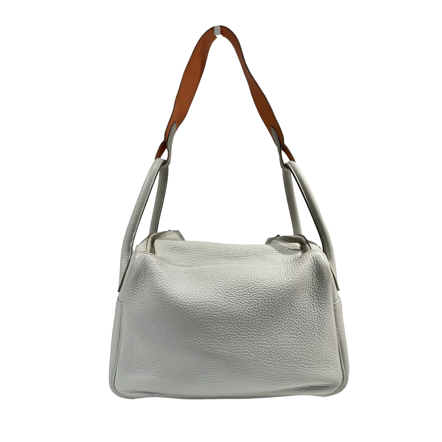 HERMES LIGHT GREY & ORANGE PHW LINDY 30 [3000277]