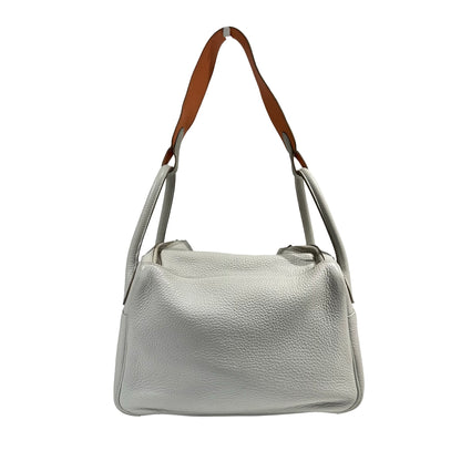 HERMES LIGHT GREY & ORANGE PHW LINDY 30 [3000277]