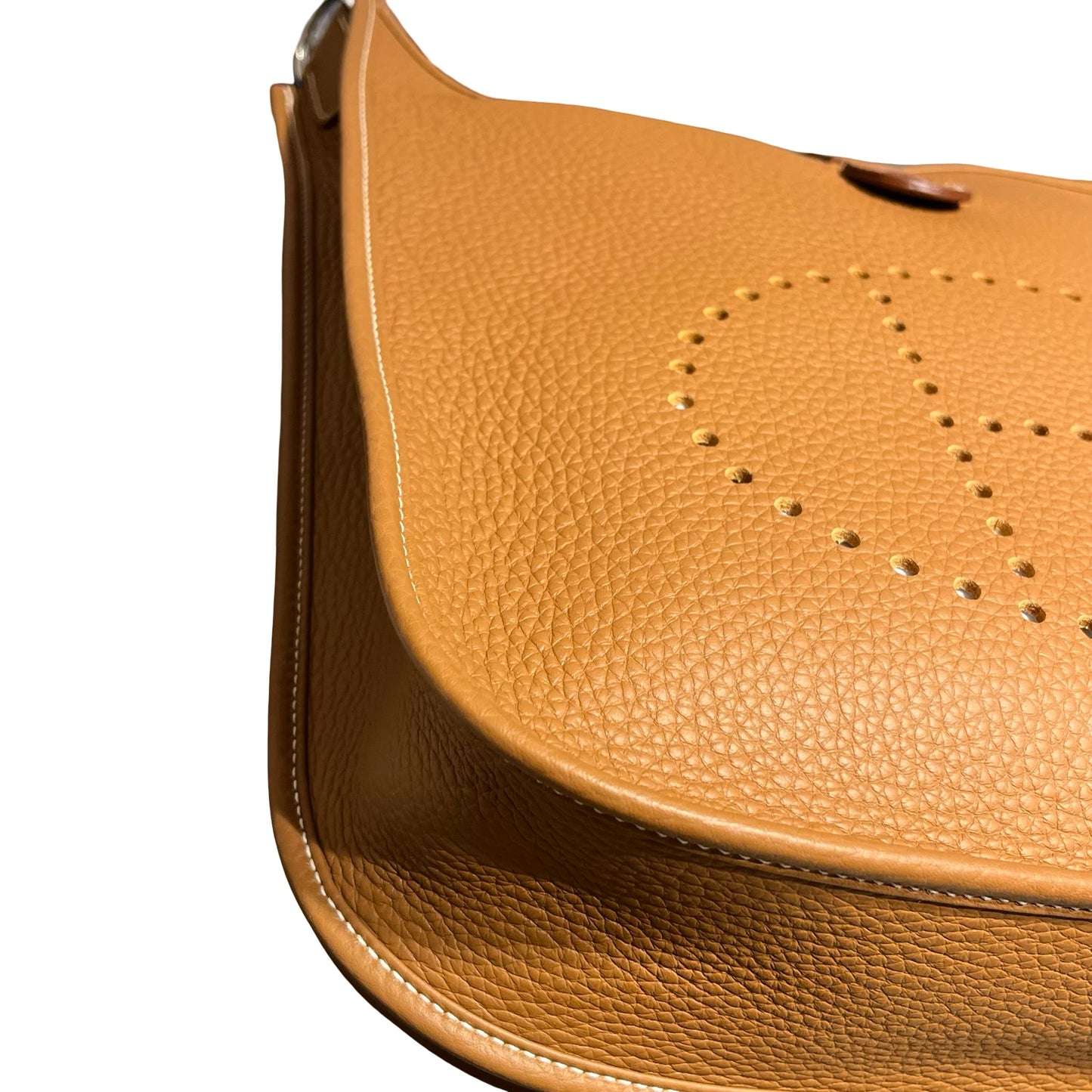 Used HERMÈS Clemence leather Evelyne 29 Shoulder Bag Brown