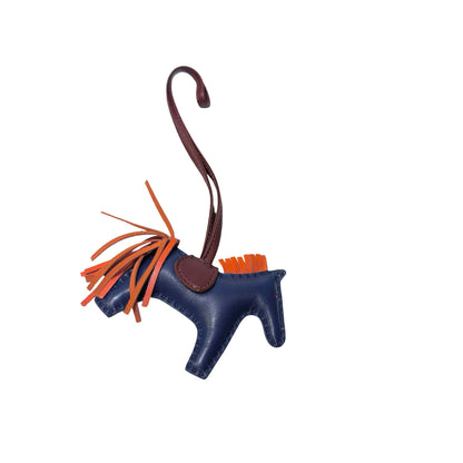 Used HERMÈS Lambskin Leather RODEO Rodeo Navy Blue