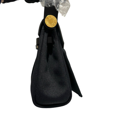 Brand New HERMES Toile Herbag Two Way Shoulder Bag Black Noir