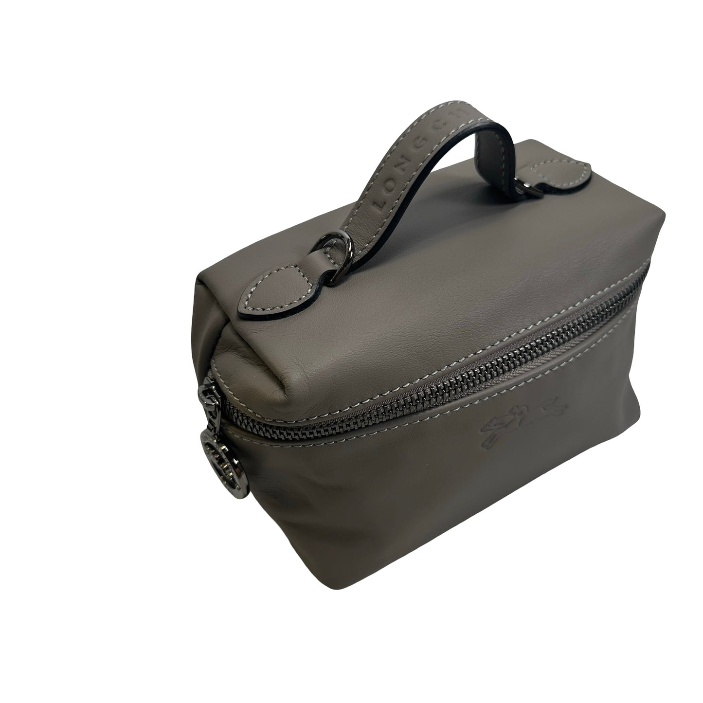 Used LONGCHAMP Leather Le Pliage Xtra Vanity case Grey