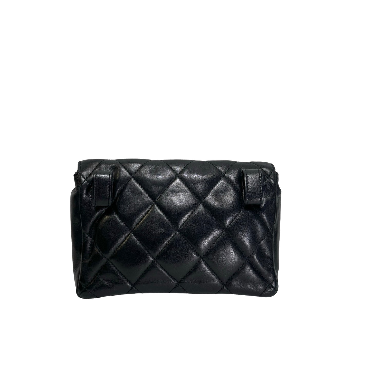 Used CHANEL Quilted Matelasse Belt bag Black