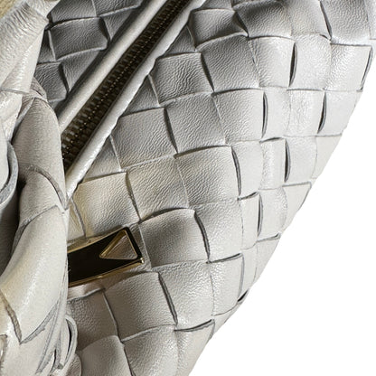 Used BOTTEGA VENETA Intrecciato Leather Jodie Handbag White GHW