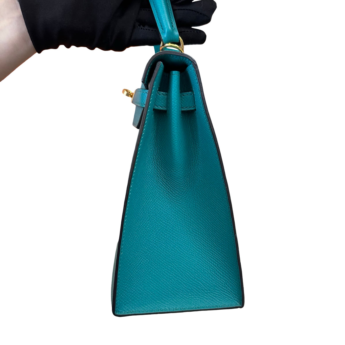 Used HERMES Epsom Kelly 25 Handbag Green GHW