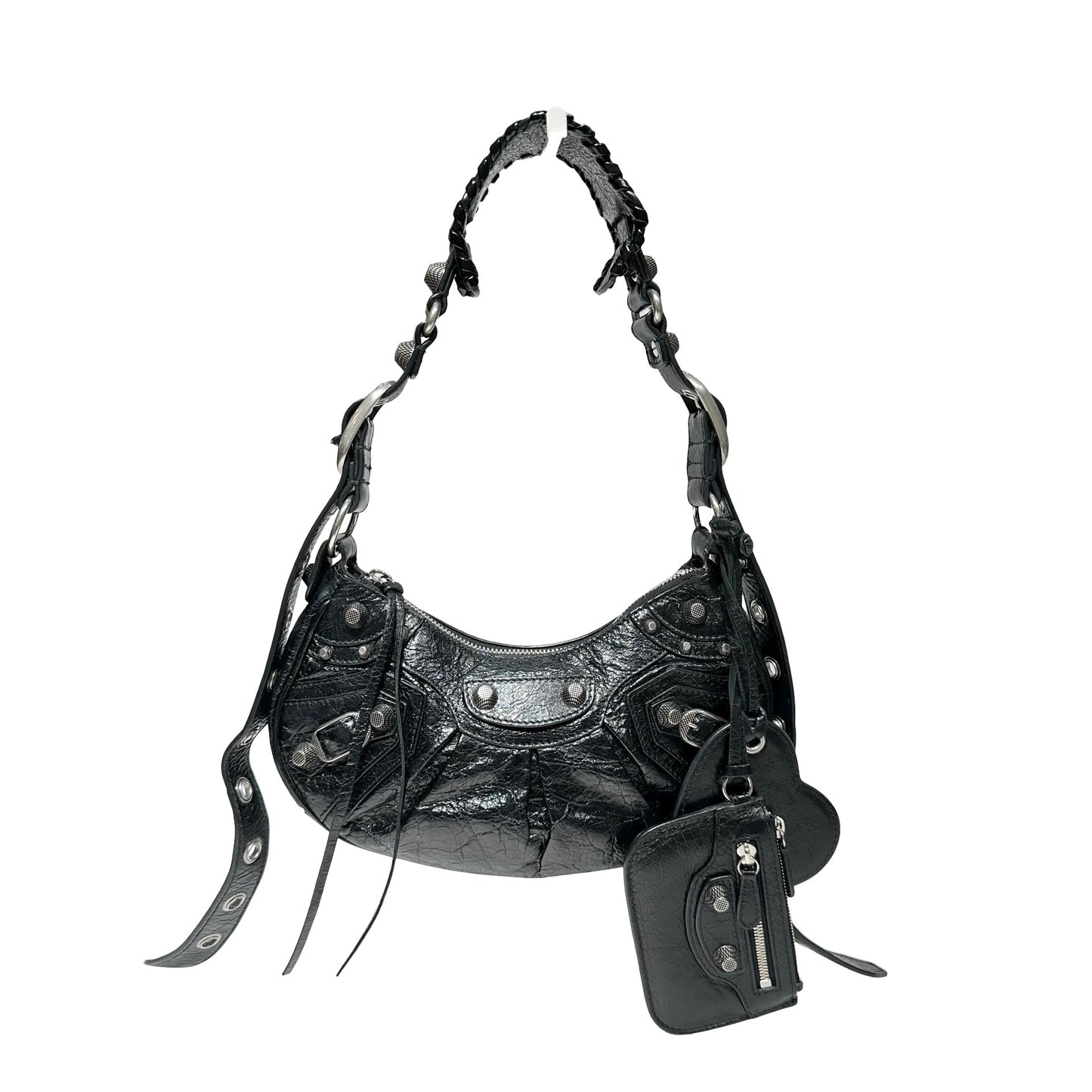 BALENCIAGA LE CAGOLE XS BLACK CALFSKIN PHW SHOULDER BAG [3000642]