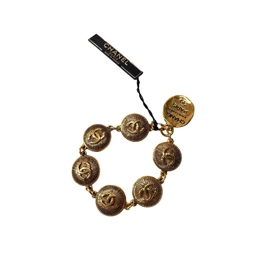 Used CHANEL 31 Rue Cambon Coin Vintage Bracelet Accessories Gold