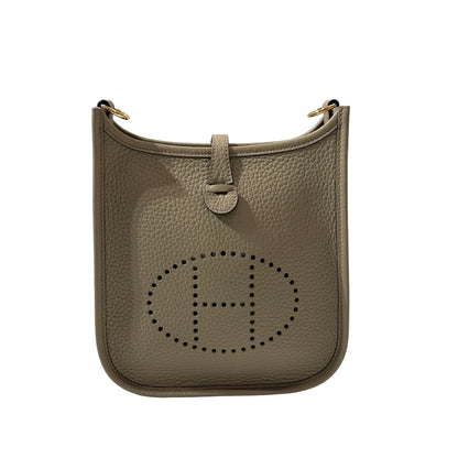 Used HERMÈS Clemence leather Mini Evelyne Cross Body Bag Beige GHW