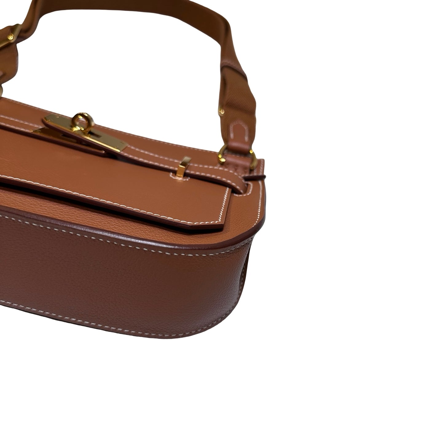 Used HERMÈS Leather MiniJypsiere Cross Body Bag GHW Brown