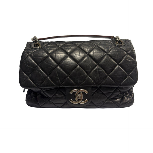 Used CHANEL Quilted Calfskin Quilted Calfskin Chain Shoulder Bag Chain Shoulder Bag Black