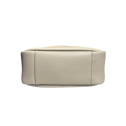Used SAINT LAURENT Calfskin Leather LE 5 A 7 Hobo Bag Beige PHW