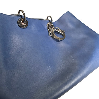 Used DIOR Leather Diorissimo Tote Bag Blue