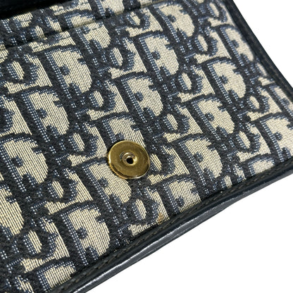 Used DIOR Dior Oblique Oblique Cross body bag Blue Beige Black GHW