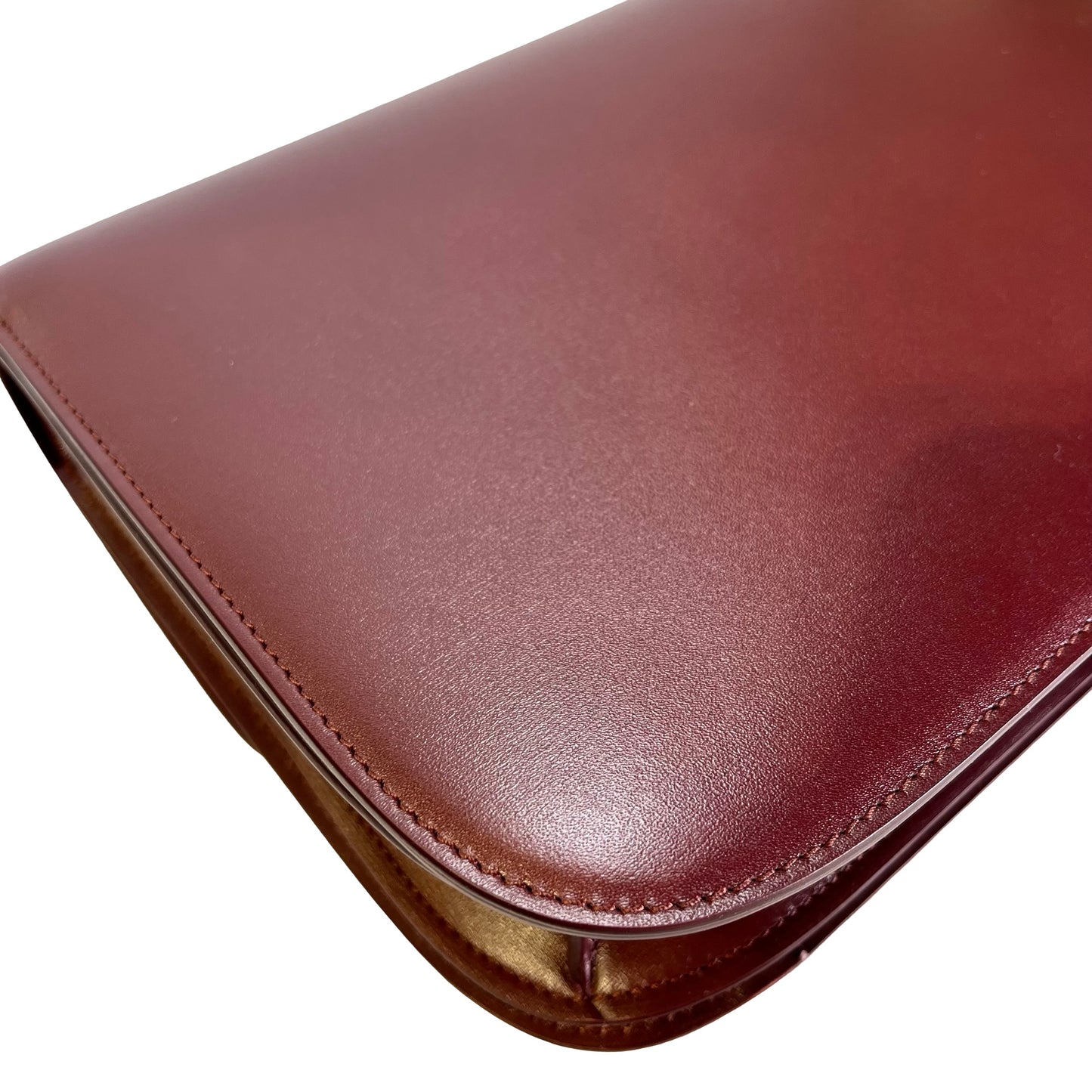 Used CELINE Solid Classic Box Bag Shoulder Bag Burgundy GHW