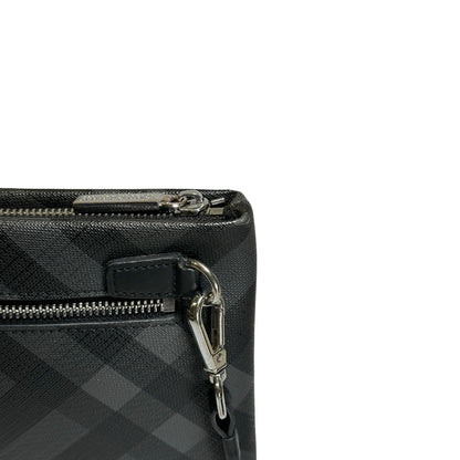 Used BURBERRY London Check Clutch Clutch Black Grey
