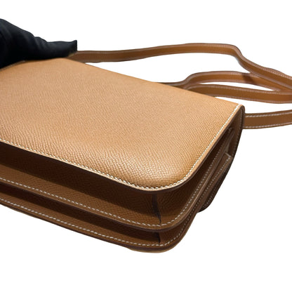 Brand New HERMES Epsom Felt Mini Constance Crossbody Bag Gold Beige