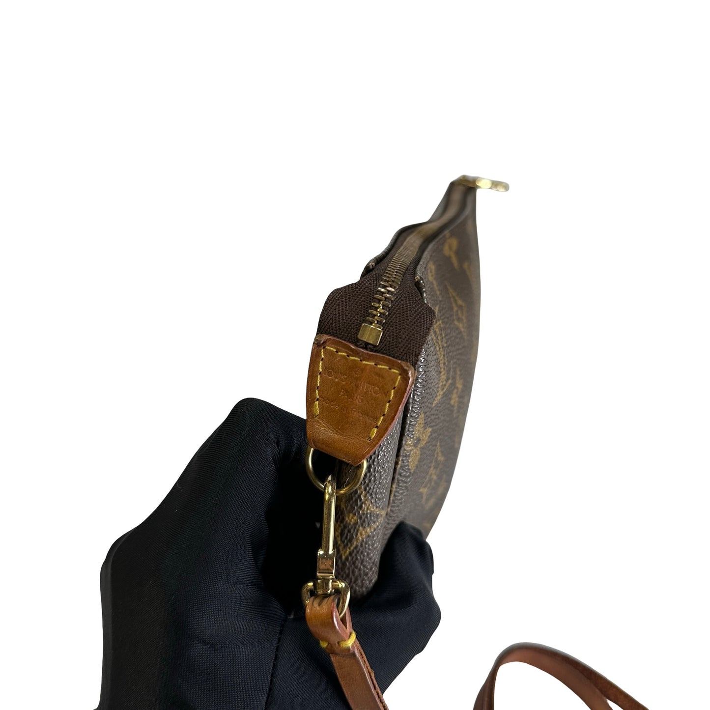 Used LOUIS VUITTON Monogram Canvas Pochette Accessoires Pouchette Brown Gold