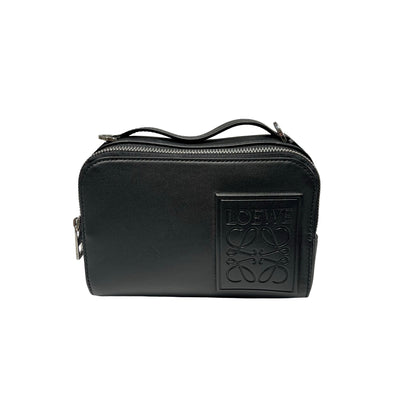 Used LOEWE Calfskin Leather Mini Camera Cross Body Bag Black PHW