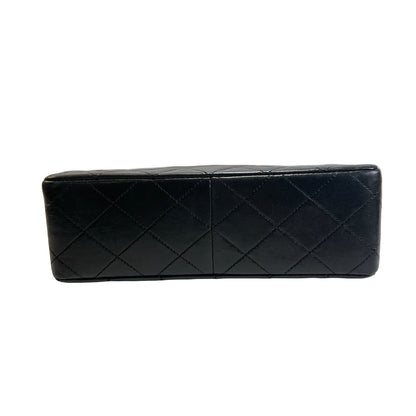 Used CHANEL Quilted Lambskin Mini Square Flap Chain Shoulder Bag Black Gold