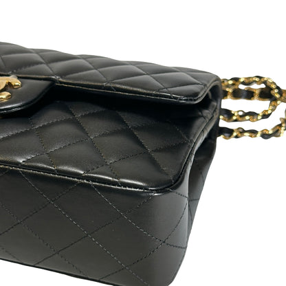 Brand New CHANEL Quilted Lambskin Classic Flap Chain Shoulder Bag Black GHW