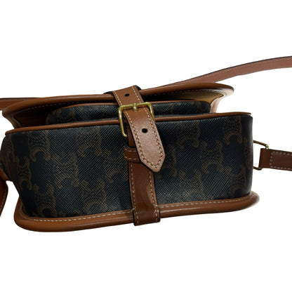 Used CÉLINE FOLCO BAG FOLCO Cross Body Bag Brown GHW