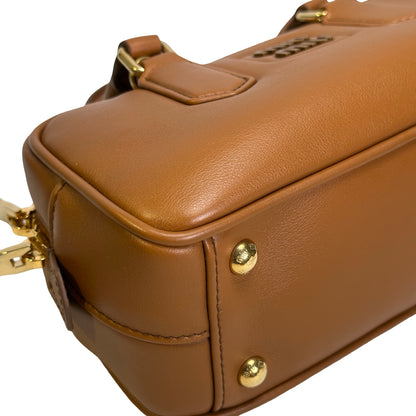 Used MIU MIU Leather Bowling Handbag Brown