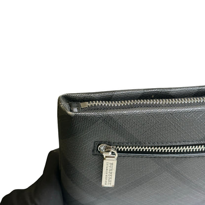 Used BURBERRY London Check Clutch Clutch Black Grey