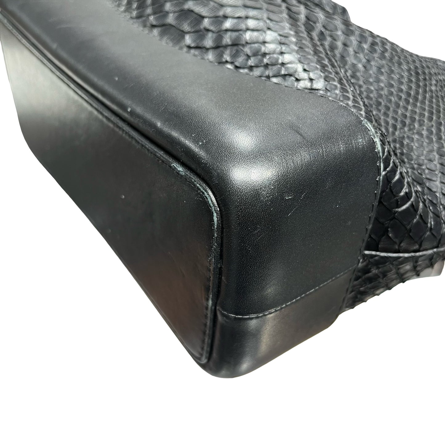 Used CHANEL Snake Skin Gabrielle Backpack Black