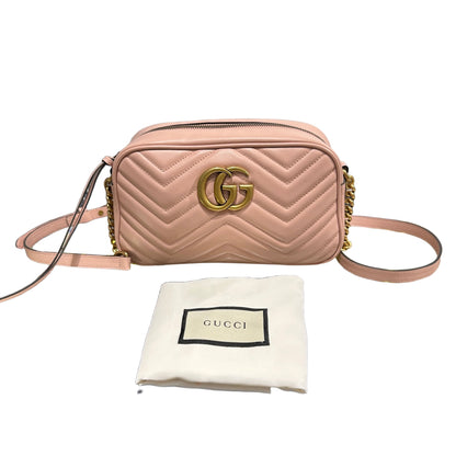 Used GUCCI GG MARMONT Cross Body Bag Pink GHW