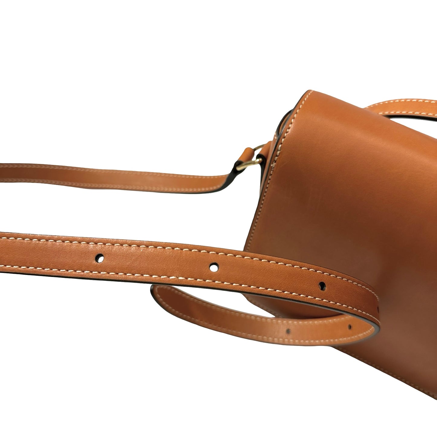 Used Céline Calfskin Leather Triomphe Shoulder Bag GHW Brown